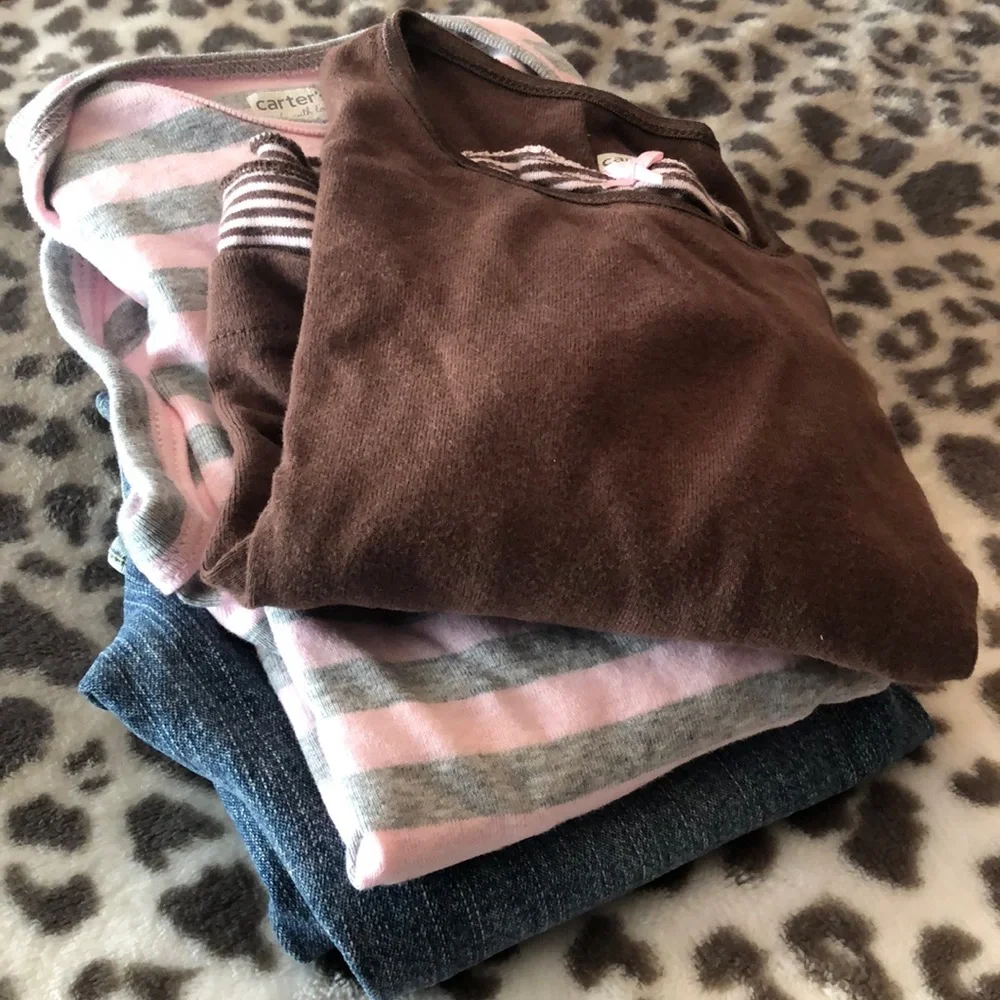 Children’s Place Ruffle Flare Jeans & Carter’s Tops 18 months